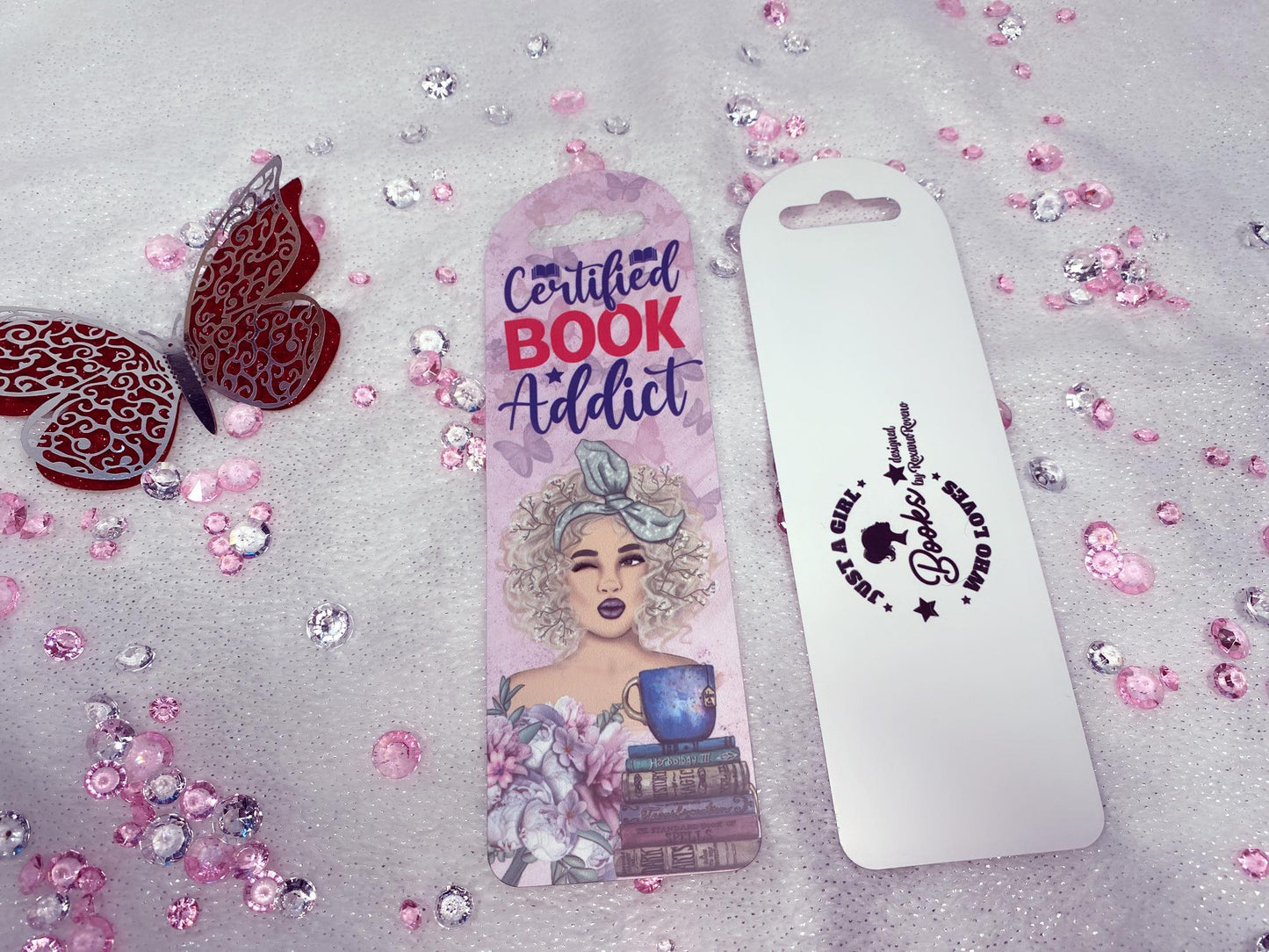 Certified Book Addict, Curly hair, Plastic Bookmarks