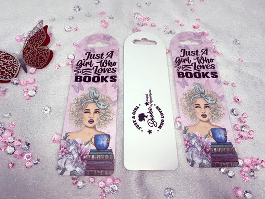 Just a Girl who loves Books, Curly hair, Plastic Bookmarks