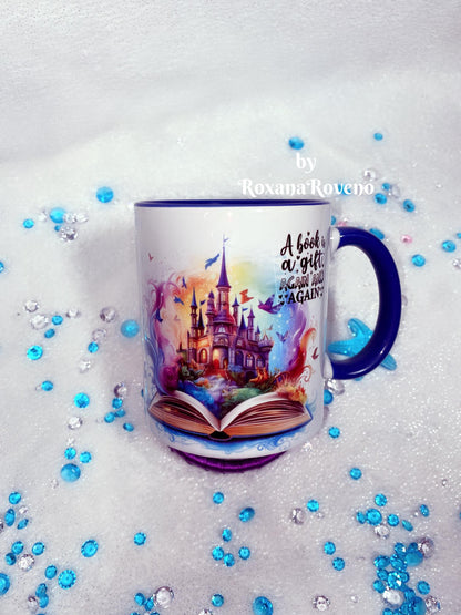 A book is a gift, Girl reading, 11oz Mug