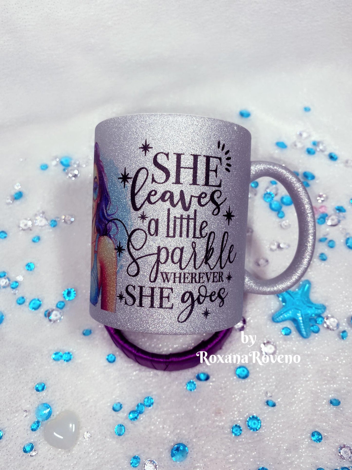 She leaves a little sparkle, 11oz Sparkle Mug