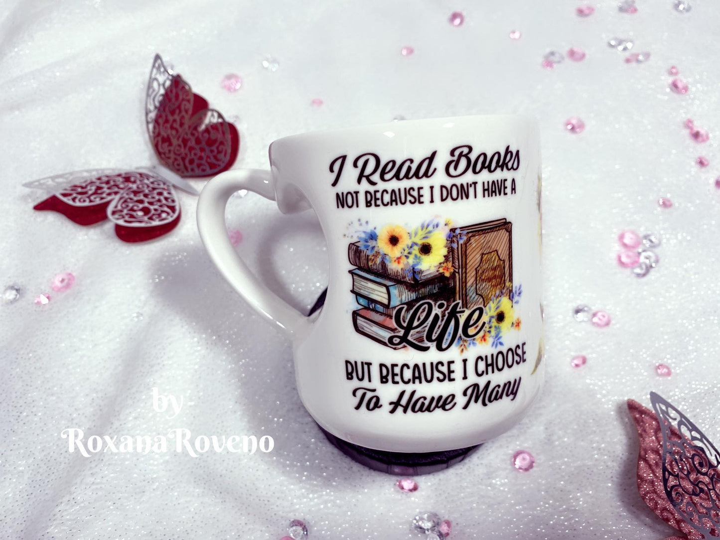 Library Head Girl, Book Lover 11oz Heart Mug