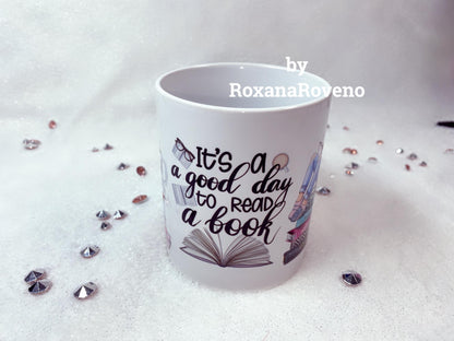 It's a good day to read a Book, Girl and Books, 11oz Mug