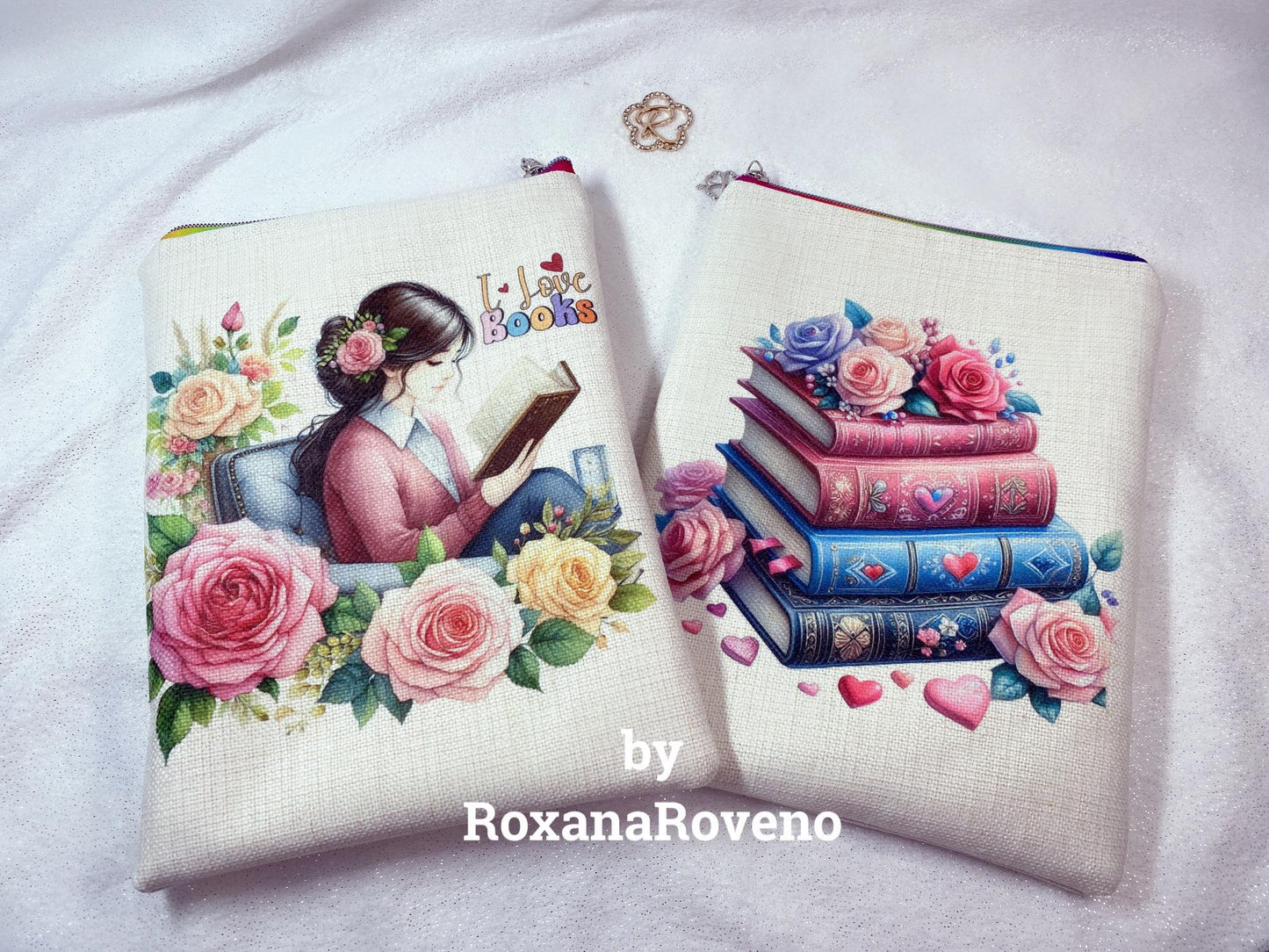 I Love Books, Valentine's Girl Reading, Book Sleeve