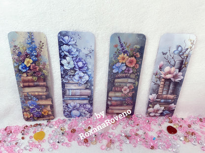 Unforgettable Flowers, 4 pieces Laminated Paper Bookmarks Set