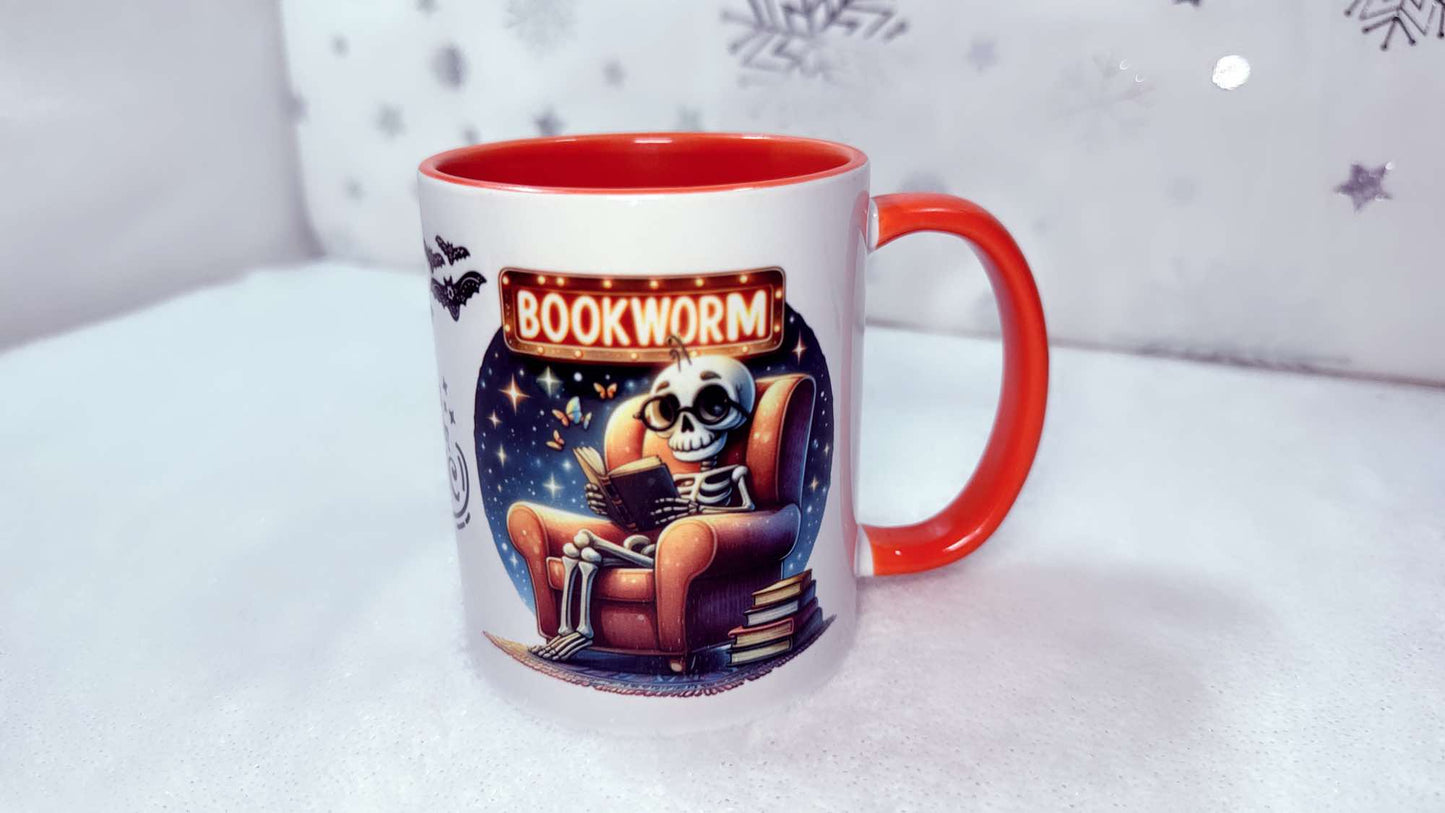 Bookworm Skeleton, Make your own magic, 11oz Mug