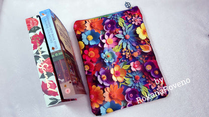 Multicolored paper Flowers, Waterproof Book Sleeve