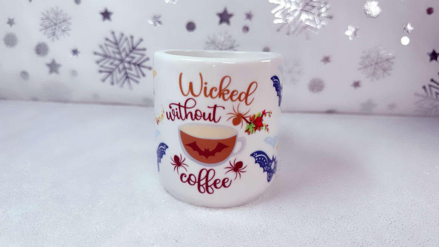 Wicked without coffee, Flying Bats 11oz Heart Mug