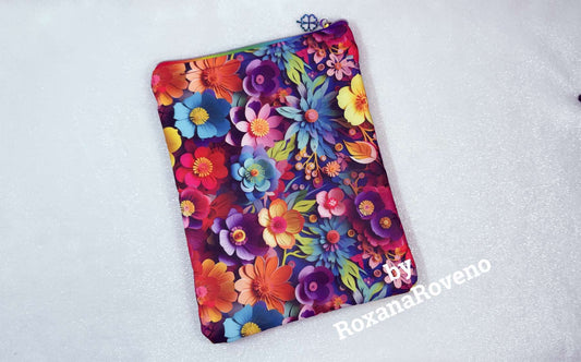 Multicolored paper Flowers, Waterproof Book Sleeve