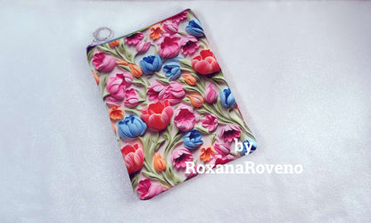 Multicolored Tulips, Waterproof Book Sleeve