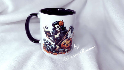 Trick or Treat, Witch reading, 11oz Mug Black