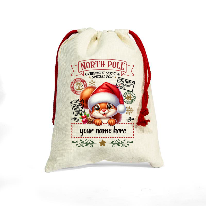 Squirrel Santa Sack, Protection Travel Bag